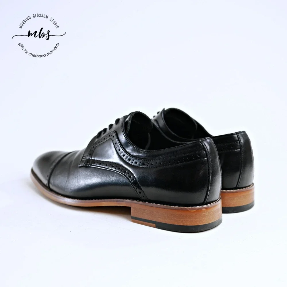 Stacy Adams Atticus Cap Toe Leather Oxfords Black Men 10‎